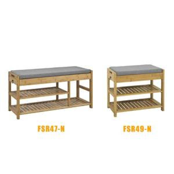 Schuhbank Sitzbank mit Schuhregal Breit 55cm Bambus