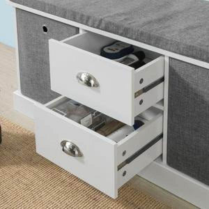 Sitzkommode | Schuhtruhe | Sitzbank | Weiss-Grau