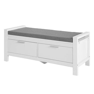 Sitzbank mit 2 Schubladen Bettbank Weiss FSR74-W