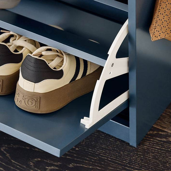 Schuhkipper | Schuhschrank mit Klappe | Sitzbank | Schuhkommode | Schuhbank Blau
