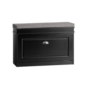 Schuhkipper | Schuhbank | Sitzbank | Schuhkommode | Schuhschrank Schwarz | FSR82-L-SCH