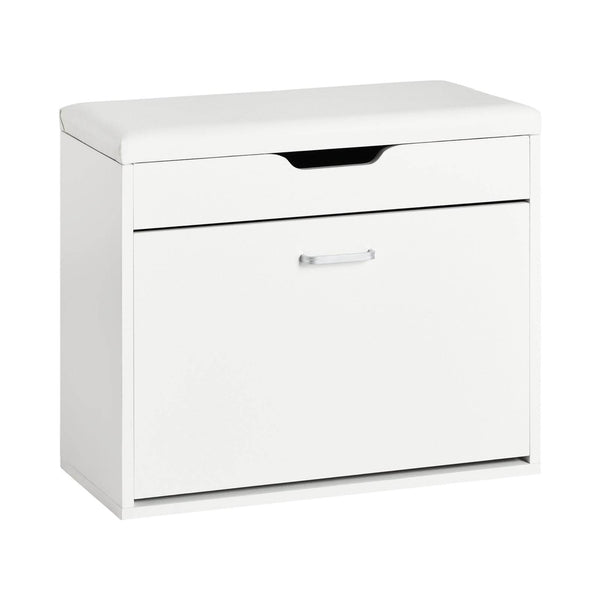 Schuhkipper Schuhbank mit Sitzkissen Weiss FSR95-W