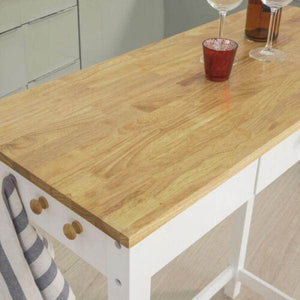 Bartisch Mit 2 Barhockern | Weiss-Natur