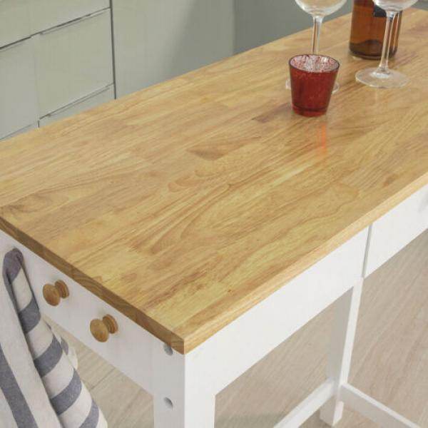 Bartisch Mit 2 Barhockern | Weiss-Natur