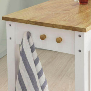 Bartisch Mit 2 Barhockern | Weiss-Natur