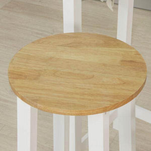 Bartisch Mit 2 Barhockern | Weiss-Natur