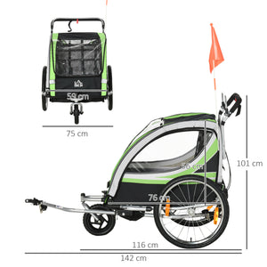 Fahrradanhänger 2-in-1 Joggerfunktion Kinderanhänger Veloanhänger