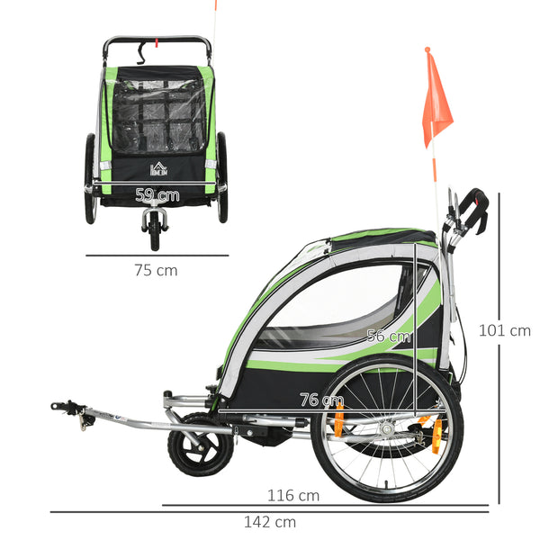 Fahrradanhänger 2-in-1 Joggerfunktion Kinderanhänger Veloanhänger