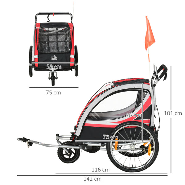 Fahrradanhänger 2-in-1 Joggerfunktion Kinderanhänger Veloanhänger