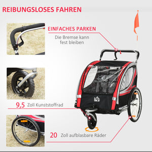 Fahrradanhänger 2-in-1 Joggerfunktion Kinderanhänger Veloanhänger
