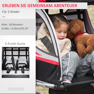 Fahrradanhänger 2-in-1 Joggerfunktion Kinderanhänger Veloanhänger