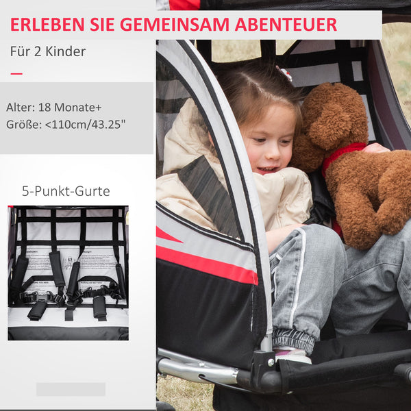 Fahrradanhänger 2-in-1 Joggerfunktion Kinderanhänger Veloanhänger