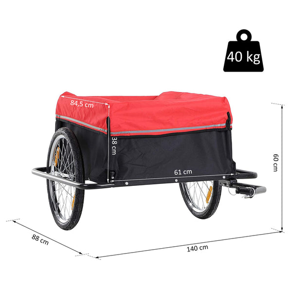 Fahrradanhänger Veloanhänger 140 x 88 x 60 cm mit Blache