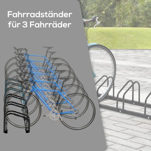 Fahrradständer Veloständer bis 6 Fahrräder Schwarz 179x33x27cm