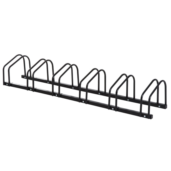 Fahrradständer Veloständer bis 6 Fahrräder Schwarz 179x33x27cm