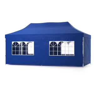 Faltpavillon 6 x 3 m blau inkl. 4 Seitenwände