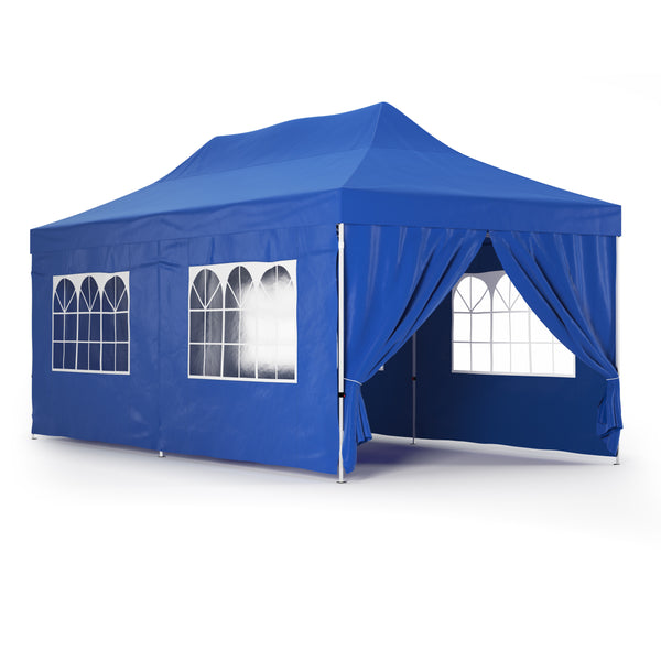 Faltpavillon 6 x 3 m blau inkl. 4 Seitenwände