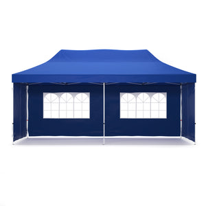 Faltpavillon 6 x 3 m blau inkl. 4 Seitenwände