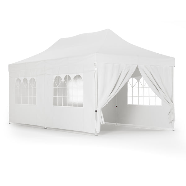 Faltpavillon 6 x 3 m weiss inkl. 6 Seitenwände