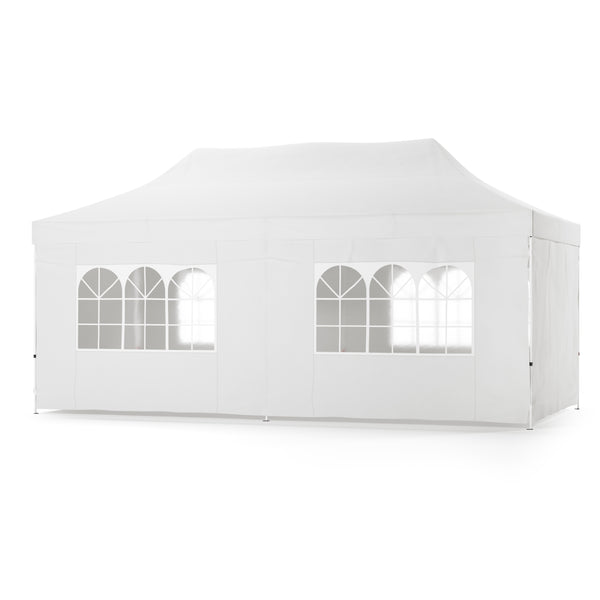 Faltpavillon 6 x 3 m weiss inkl. 6 Seitenwände