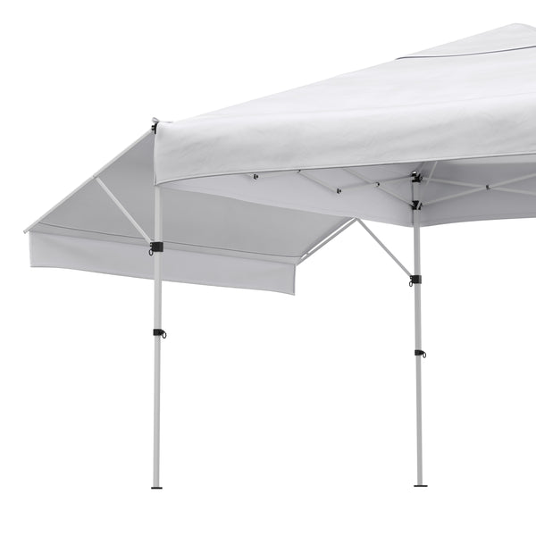 Faltpavillon LISON mit Seitenflügel 3 x 3 m weiss