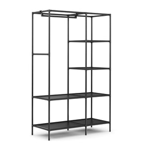 Faltschrank mit rollbaren Türen 105 x 168 cm schwarz