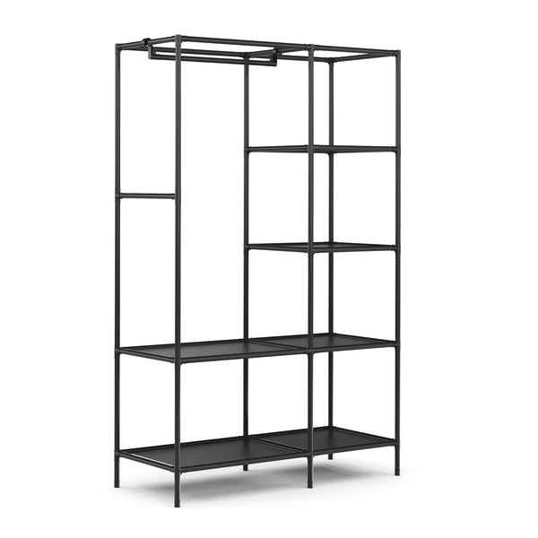 Faltschrank mit rollbaren Türen 105 x 168 cm schwarz