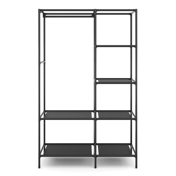 Faltschrank mit rollbaren Türen 105 x 168 cm schwarz