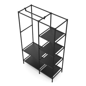 Faltschrank mit rollbaren Türen 105 x 168 cm schwarz