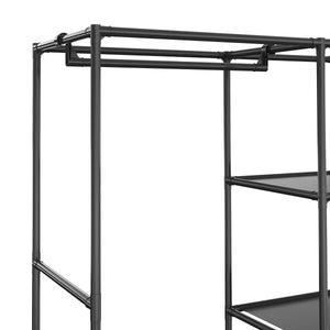 Faltschrank mit rollbaren Türen 105 x 168 cm schwarz