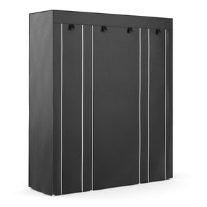 Faltschrank mit rollbaren Türen, schwarz
