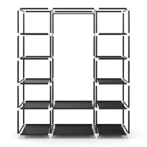 Faltschrank mit rollbaren Türen, schwarz