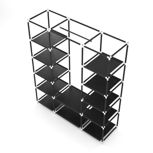 Faltschrank mit rollbaren Türen, schwarz