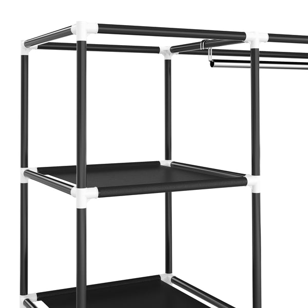 Faltschrank mit rollbaren Türen, schwarz
