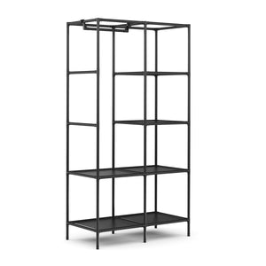 Faltschrank mit rollbaren Türen 85 x 168 cm schwarz