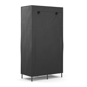 Faltschrank mit rollbaren Türen 85 x 168 cm schwarz