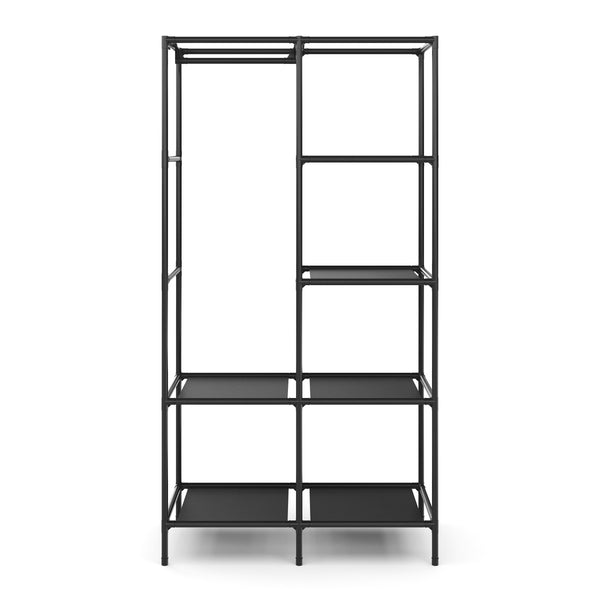 Faltschrank mit rollbaren Türen 85 x 168 cm schwarz