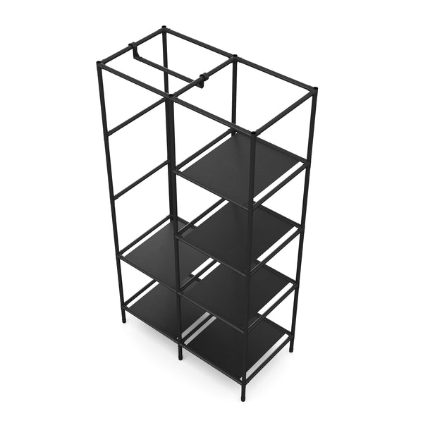 Faltschrank mit rollbaren Türen 85 x 168 cm schwarz