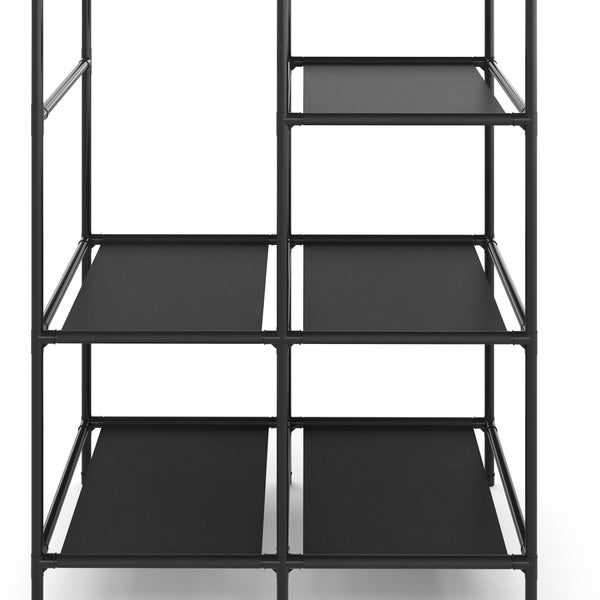 Faltschrank mit rollbaren Türen 85 x 168 cm schwarz