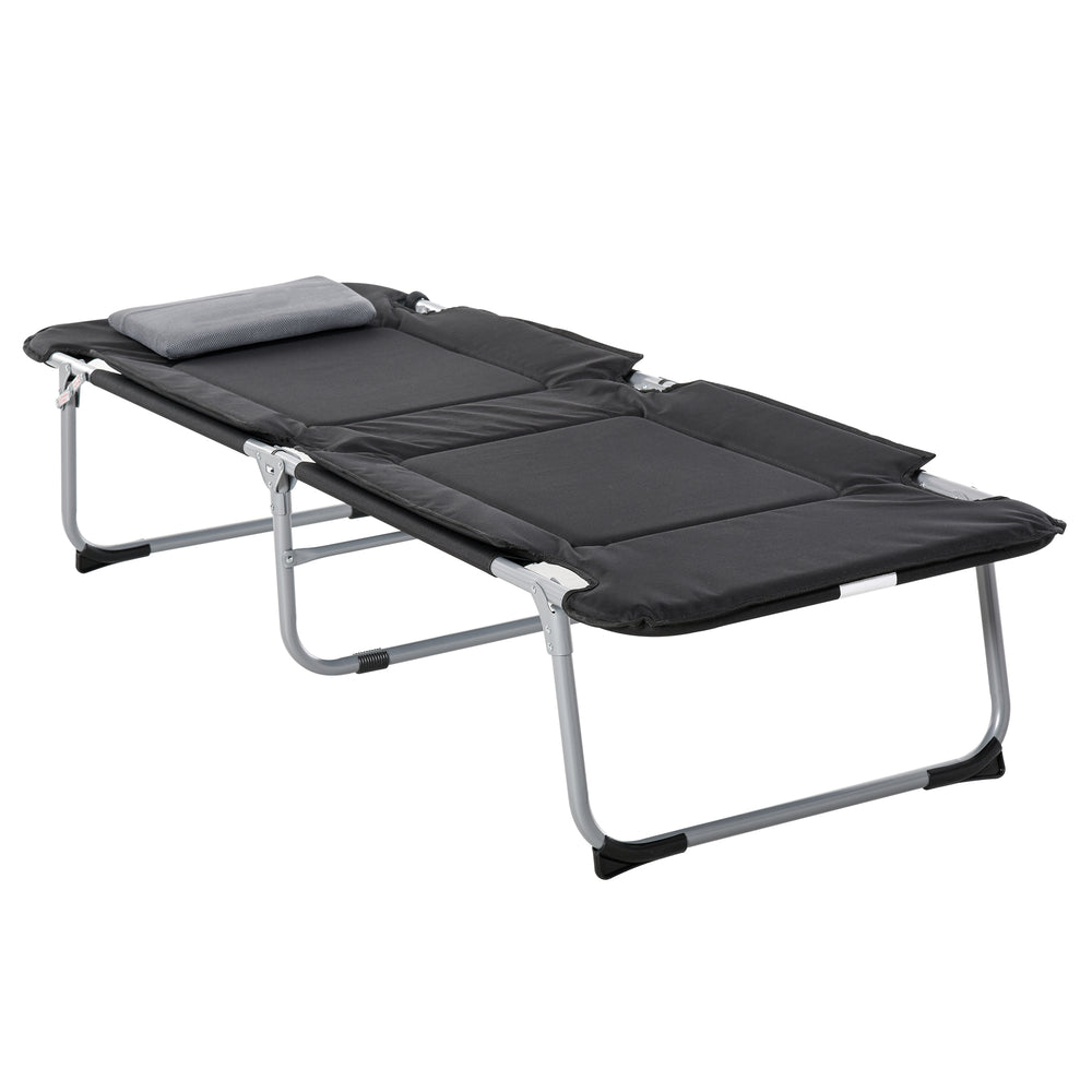 Lettino pieghevole/letto da campeggio con cuscino, 183x66x33cm