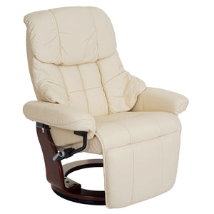 Fernsehsessel MCA Calgary 2 Echtleder 150kg creme, walnussfarben