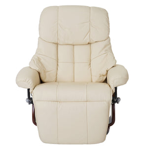 Fernsehsessel MCA Calgary 2 Echtleder 150kg creme, walnussfarben