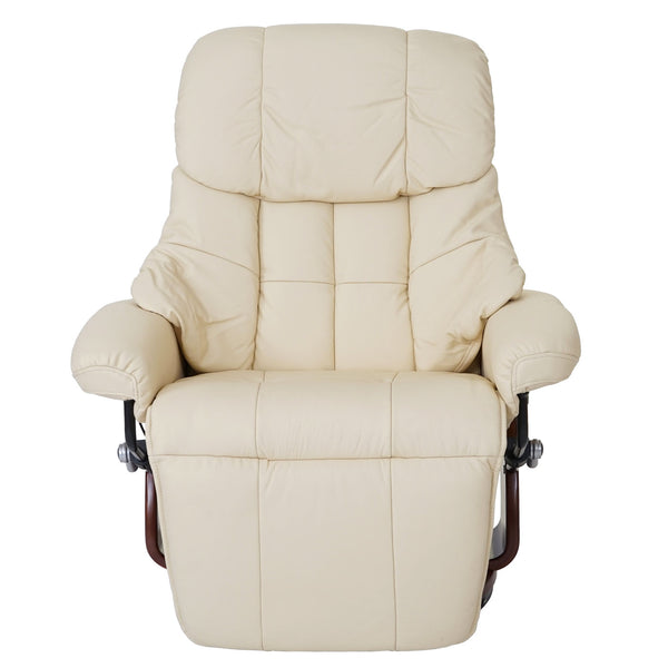 Fernsehsessel MCA Calgary 2 Echtleder 150kg creme, walnussfarben