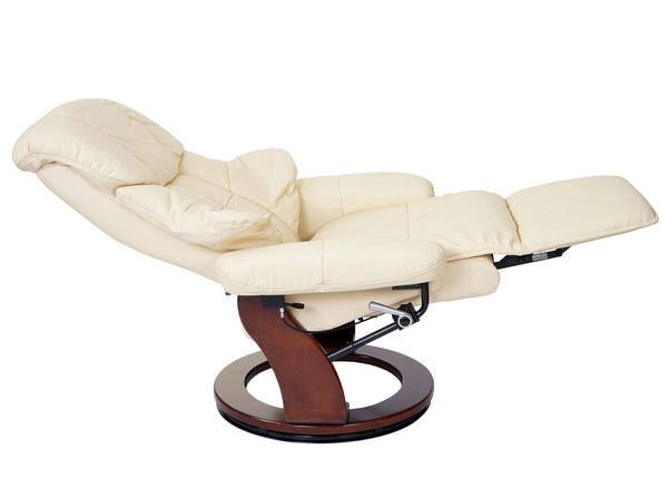 Fernsehsessel MCA Calgary 2 Echtleder 150kg creme, walnussfarben