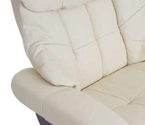 Fernsehsessel MCA Calgary 2 Echtleder 150kg creme, walnussfarben