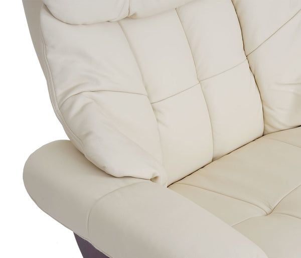 Fernsehsessel MCA Calgary 2 Echtleder 150kg creme, walnussfarben