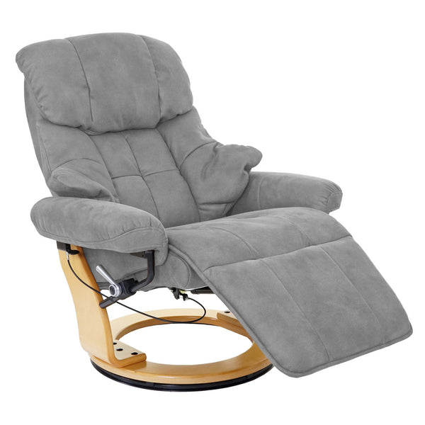 Fernsehsessel MCA Stoff/Textil 150kg - hellgrau naturbraun