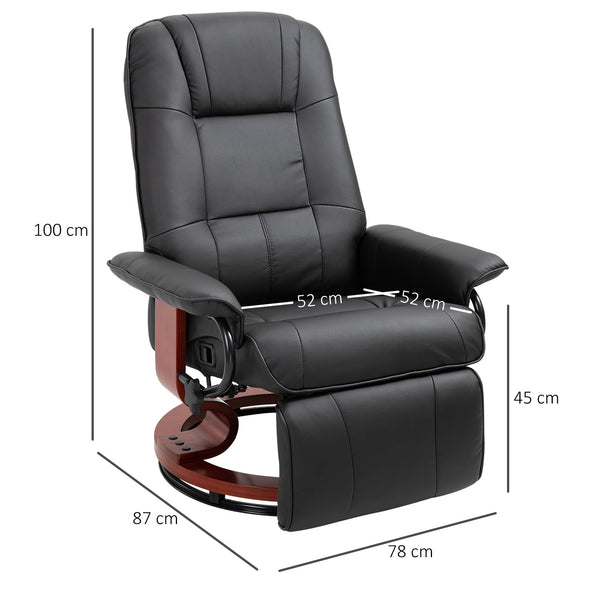 Fernsehsessel Relaxsessel 360° drehbar Schwarz