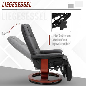 Fernsehsessel Relaxsessel 360° drehbar Schwarz