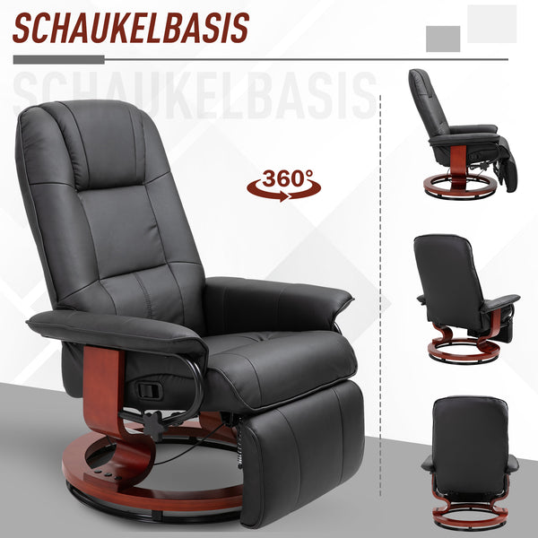 Fernsehsessel Relaxsessel 360° drehbar Schwarz
